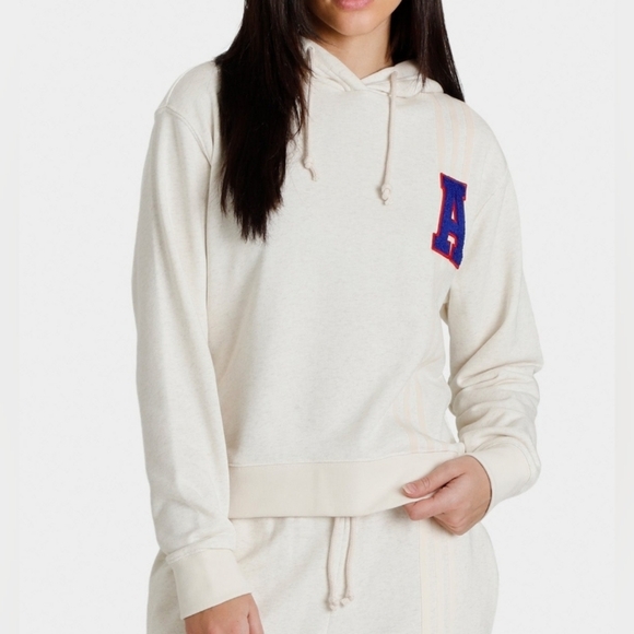 Adidas Originals Women's Small Logo Pullover Hoodie / Wonder White, Large - Picture 4 of 9